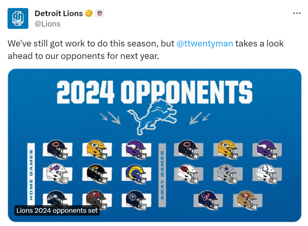 Lions 2024 regular season opponents set The Ticket